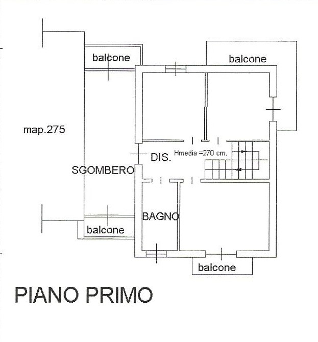 Planimetria CUNEO, SAN PIETRO DEL GALLO, VILLA LIBERA SU TRE LATI - Cuneo, San Pietro Del Gallo